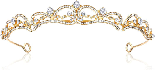 Gold Tiaras and Crowns for Women Wedding Tiaras for Bride Rhinestone Princess Crowns Small Gold Tiara Crown Headband for W...