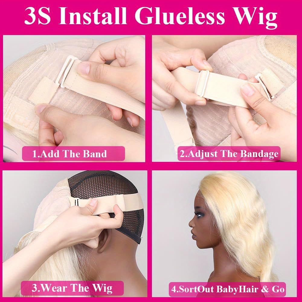 Abhayy 250% Density 613 Lace Front Wig 24 Inch 4X4 Lace Front Wigs Human Hair Body Wave Wigs Human Hair Wigs For Black Women Glu