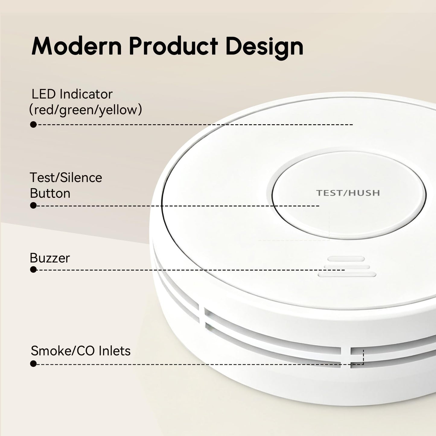 KARUOTOP Smoke and Carbon Monoxide Detector Alarm 2 Pack, 10-Year Battery Fire Alarm CO Detector with Large Test/Silence Button, Easy Adhesive or Screw Mount