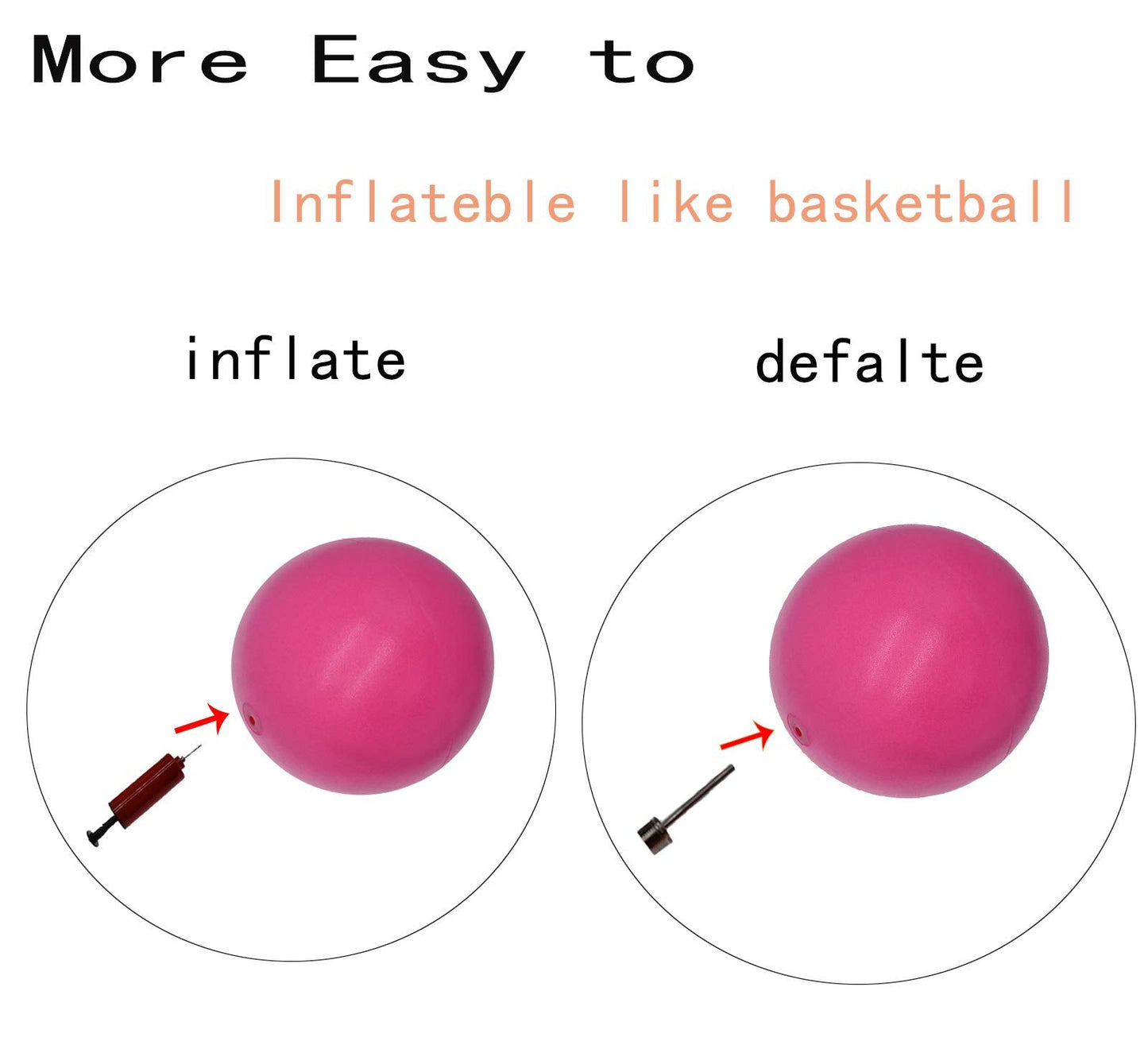 CIZEBO Small Exercise Ball for Between Knees, 6 inch Pilates Ball with Pump, Mini Yoga Core Ball Physical Therapy, Pink