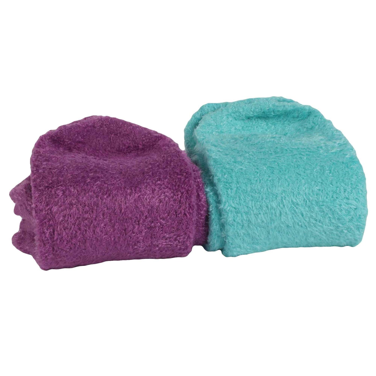 BambooMN Women's Small Fuzzy Soft Aloe Infused Nylon Spa Socks, Assortment 90, 4 Pairs