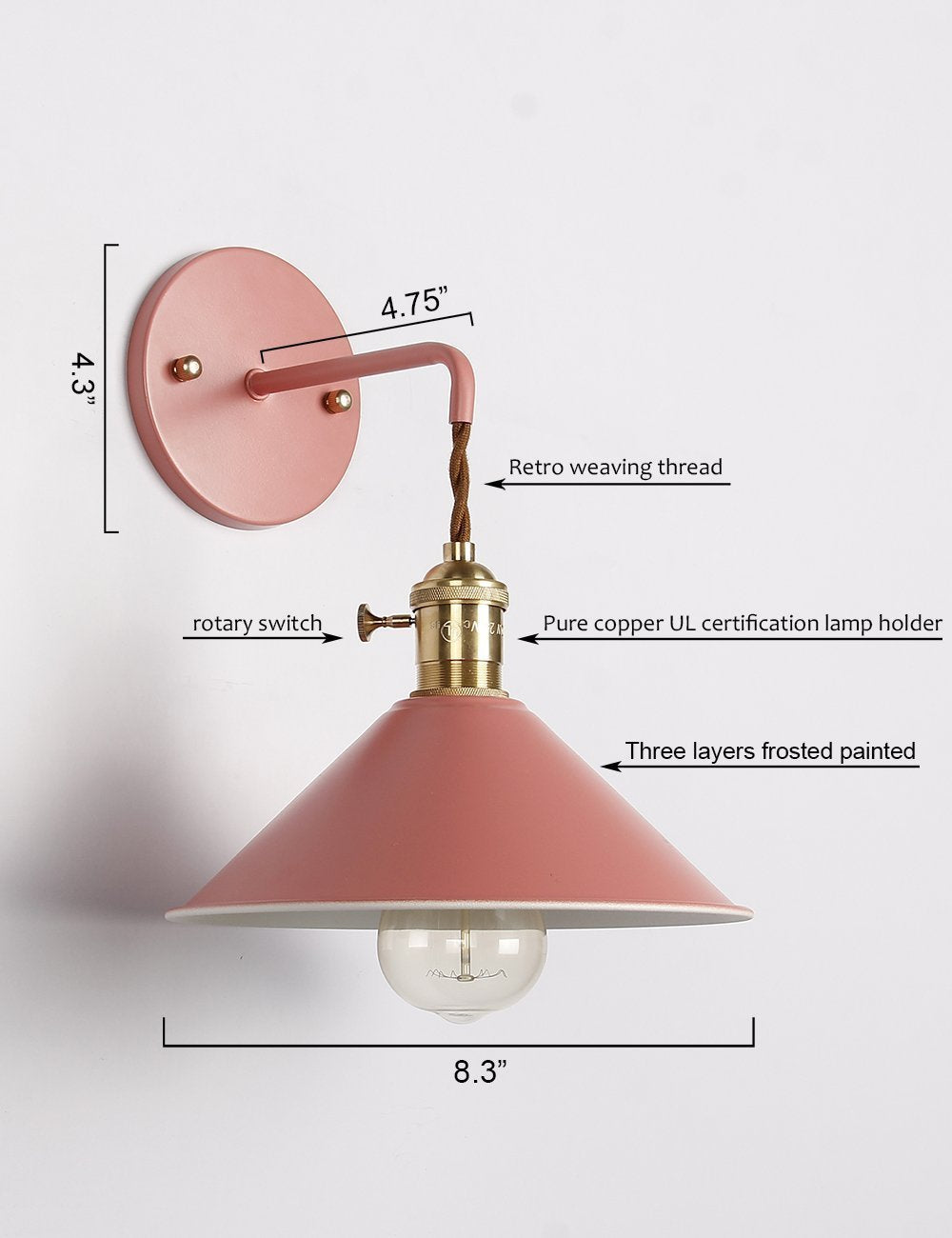 Iyoee Plug In Wall Sconces Set Of 2, Blue Copper With E26 Edison Bulb Holder, Mkl07-2/Blue, Frosted discomfort-reducingt Body