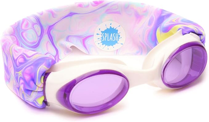 Splash Place SWIM GOGGLES with Fabric Strap - Adult & Kids Swim Goggles - PINKS & PURPLES
