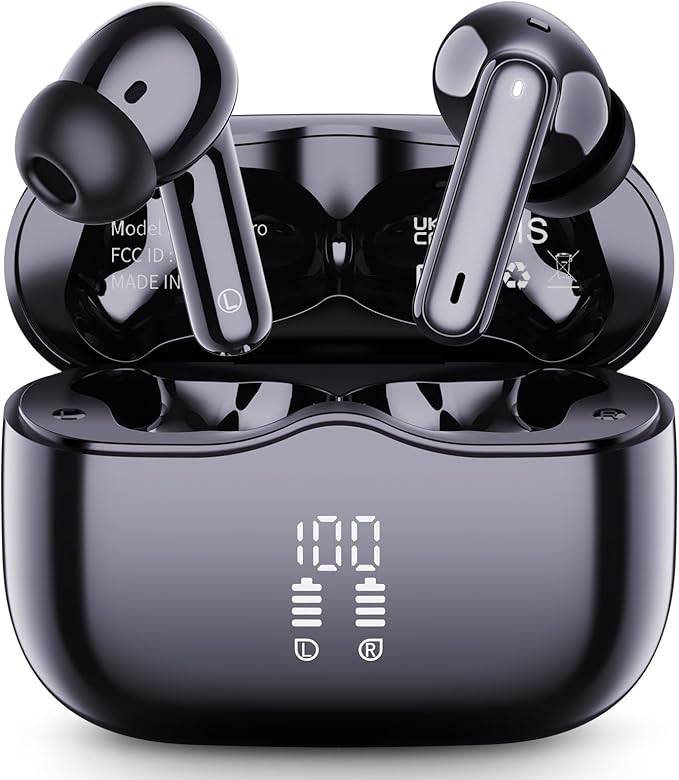 Wireless Earbuds, Bluetooth 5.4 Headphones in Ear with 4 ENC Noise Cancelling Mic, New Wireless Earphones HiFi Stereo Deep...