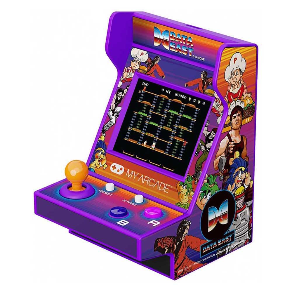 MY ARCADE Data East Hits Pico Player - Game for Kids and Adults, 3.75" Tiny Arcade Machine with 108 Retro Games, 2" Screen, Purple, Small