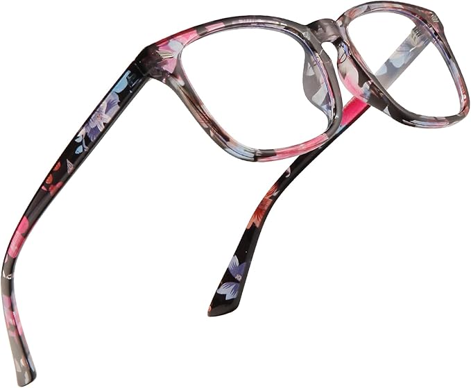 Jectieey Reading Glasses for Women Men - Blue Light Blocking UV Filter Readers, Anti Eyestrain Eyeglasses