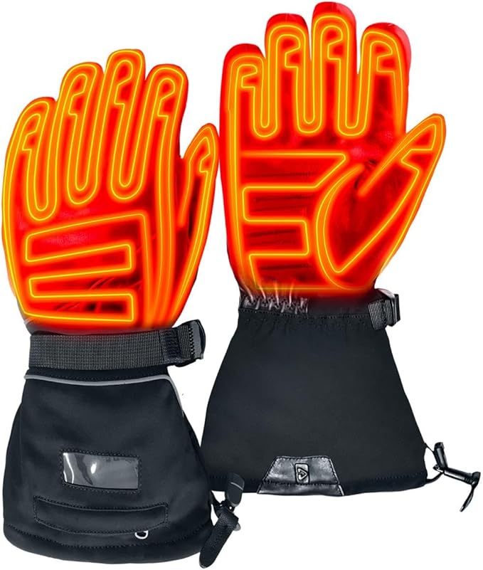 Gerbing GT5 12V Heated Motorcycle Gloves, Unisex, Hybrid Battery/Wired Heating for Powersports, Snowmobile, Hunting