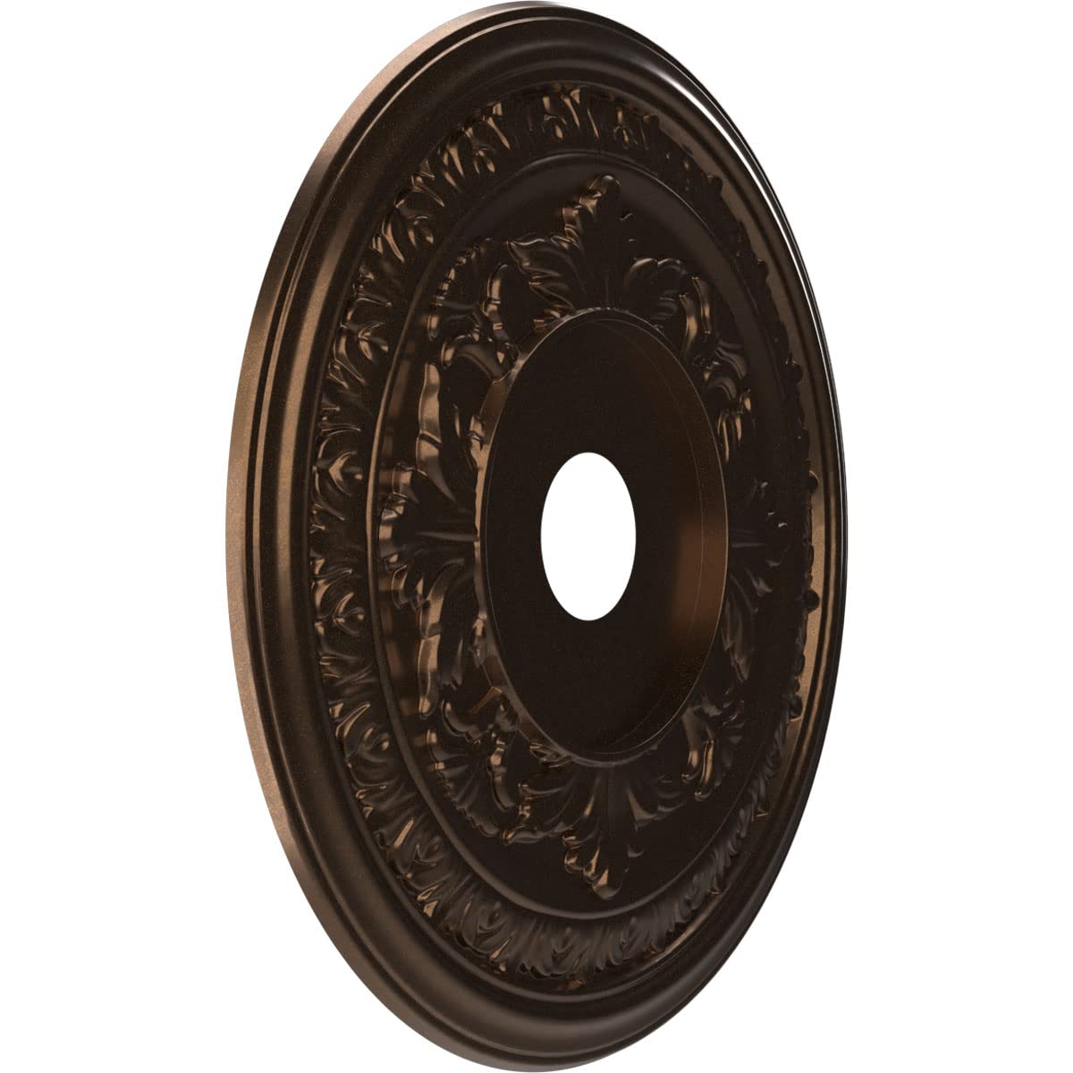 Ekena Millwork Cmp22Bacab Baltimore Thermoformed Pvc Ceiling Medallion (Fits Canopies Up To 7 3/4), 22Od X 3 1/2Id X 1P, Metalli