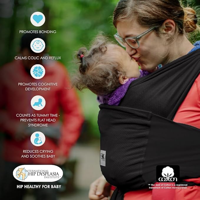 Breeze Baby K'tan Baby Carrier, #1 Easy Pre-Wrapped Baby Sling Gift | Breathable 100% Cotton Mesh | Hands Free Wrap for Infants | No Rings Or Buckles | Newborn to Toddler up to 35lb, X-Large (22-24)