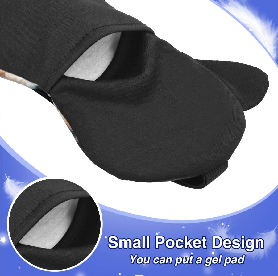 GRPSKCOS Kids Sleep Mask, 4 Pack Cute Animal Cat Dog Funny Sleep Eye Mask for Sleeping Soft Plush Blindfold with Adjustable Strap for Kids Adults Travel Naps Shift Works Games(02 Style A- 4 Pack)