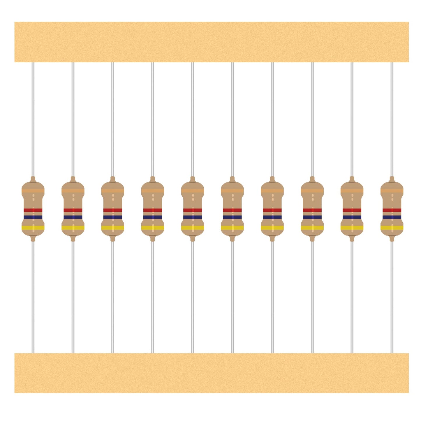 ALLECIN 50 Values 1/4W 0 Ohm to 10M Ohm ±5% Carbon Film Resistor Assorted 1/4 Watt Common Fixed Resistors Assortment Kit