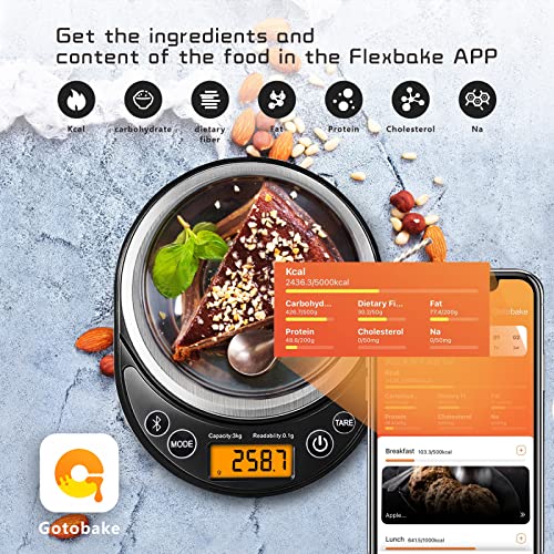UNIWEIGH Smart Digital Food Scale Grams and Ounces, Kitchen Food Scale with Nutritional Calculator,Food Weight Scale for W...