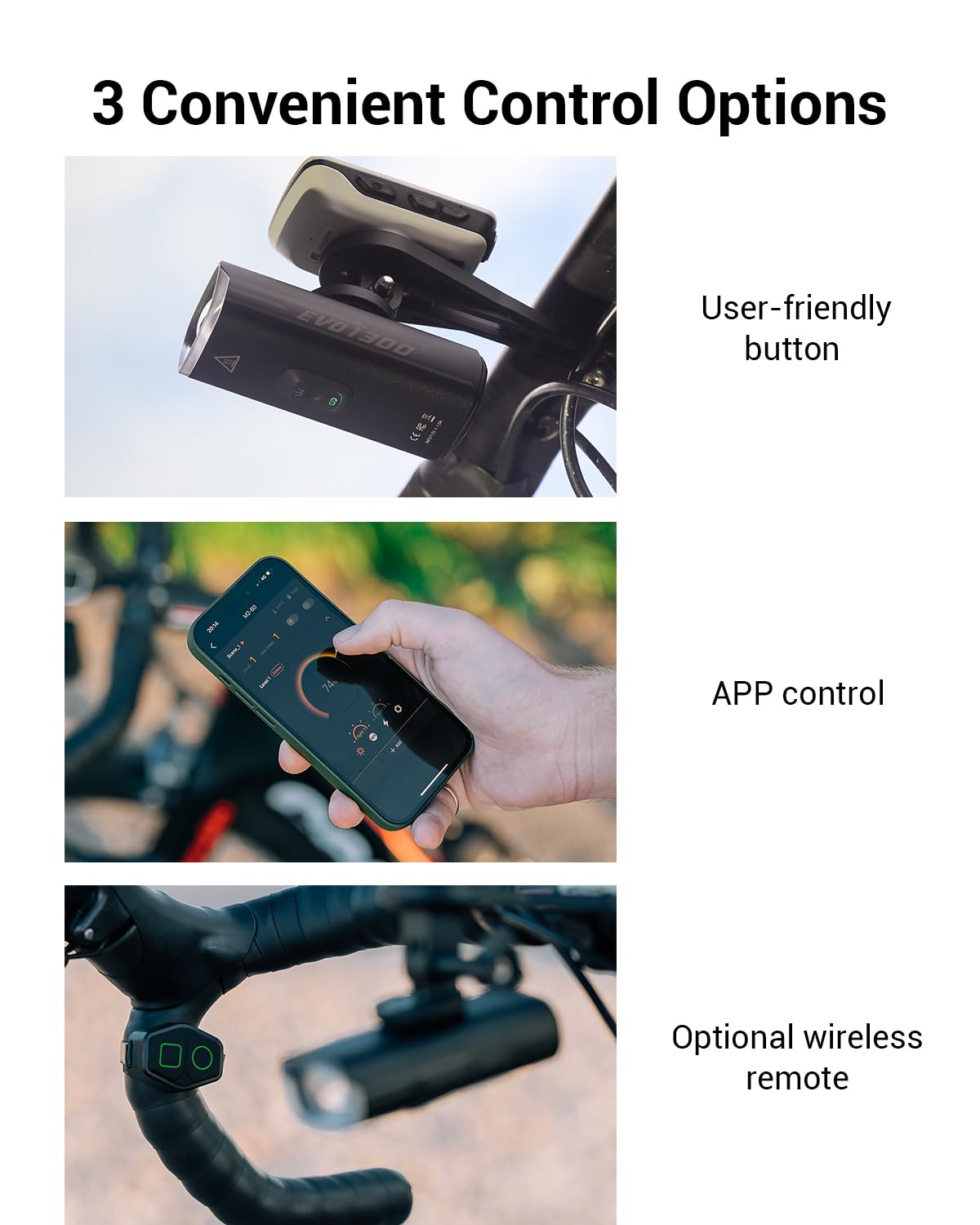 Magicshine EVO 1300 Bike Light - 1300 Lumens Waterproof Front Light with Remote Control, USB-C Rechargeable, Black