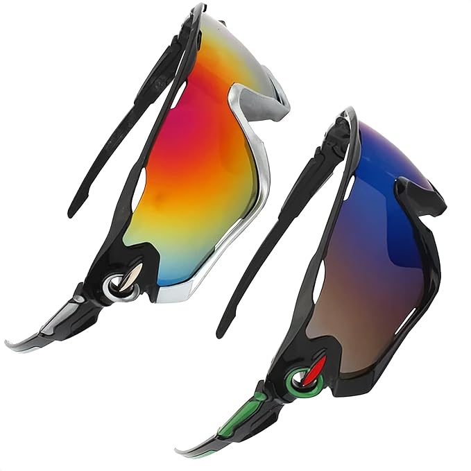 2 Pcs Sport Sunglasses Men - Lightweight & Flexible Running Glasses for Men and Women, Secure Fit, Scratch-Resistant Lense...