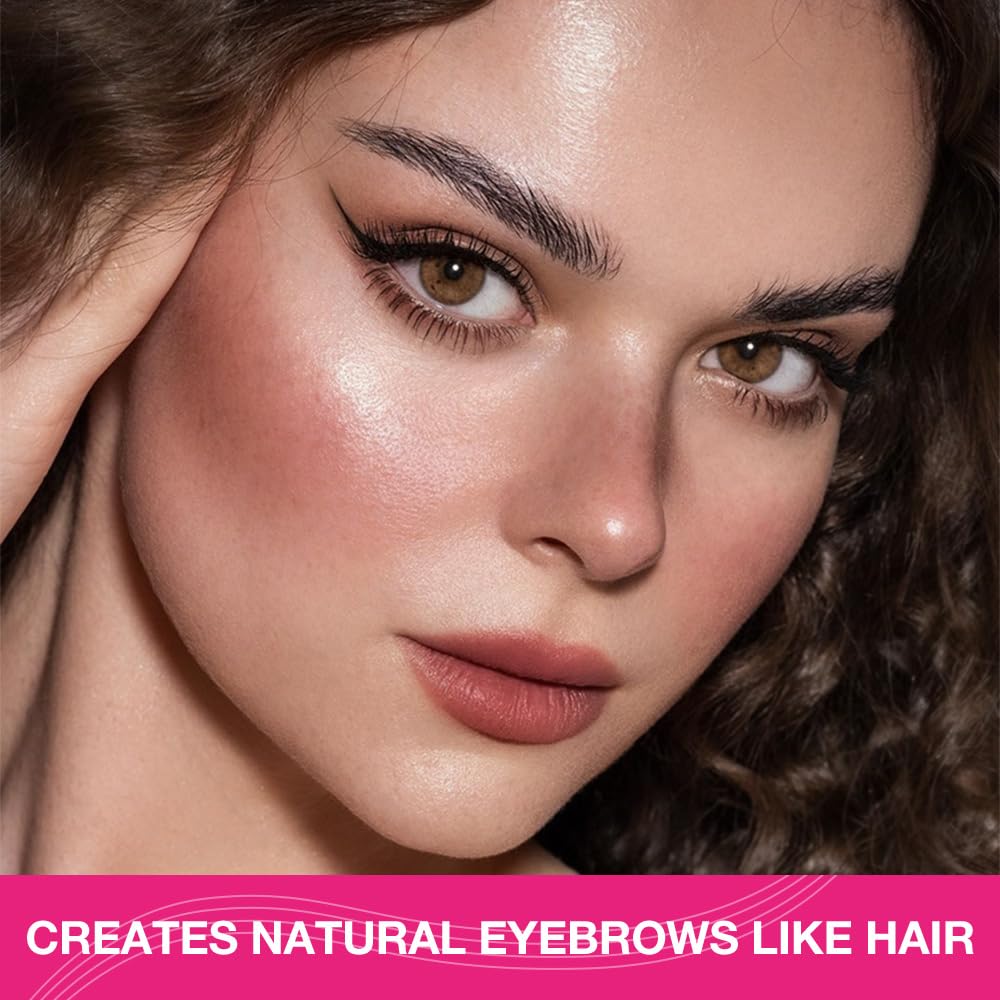 Kaely Microblading Eyebrow Pen with Multiple Fork Tips, Square Brush Magic Eyebrow Contouring Pen Waterproof, 3d Eye Brow Pencil