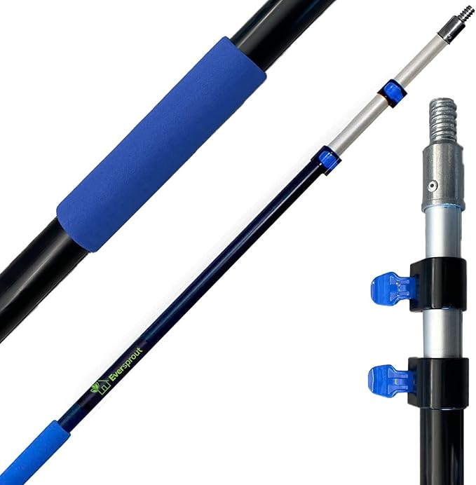 EVERSPROUT Pro Pole, 5-to-12 Foot Heavy Duty Extension Pole (3-Stage), Lightweight Anodized Aluminum, Telescoping Pole - F...