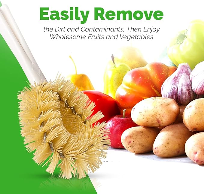 Stanley Home Products Original Vegetable Brush - Sturdy Compact Kitchen Brush for Small to Medium Veggies and Fruits - Removes Dirt Cleans Effectively Perfect for Home Use (2 Pack)
