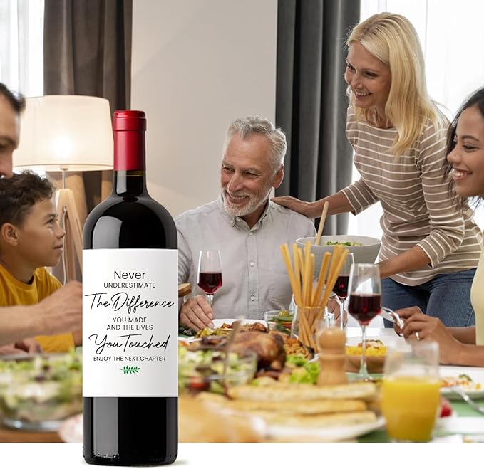 8 Pcs Going Leaving Moving Away Farewell Goodbye New Beginnings Retirement Party Decorations Gifts for Women Men Coworker Friends Never Underestimate The Difference You Made Wine Labels