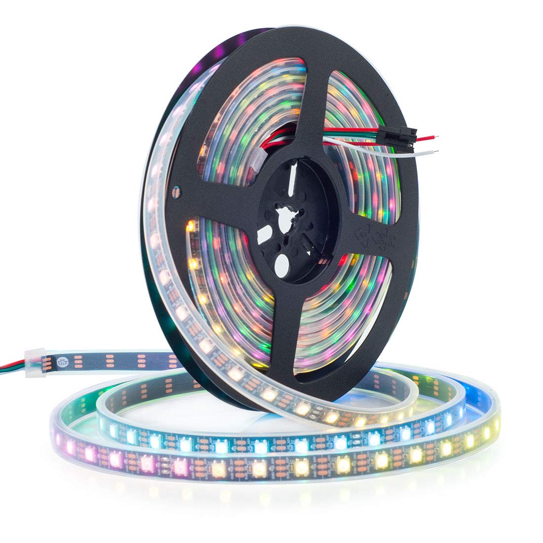 Btf-Lighting Ws2812B Rgb Led Strip 16.4Ft 300 Pixels Flexible Ip67 Black Fpcb