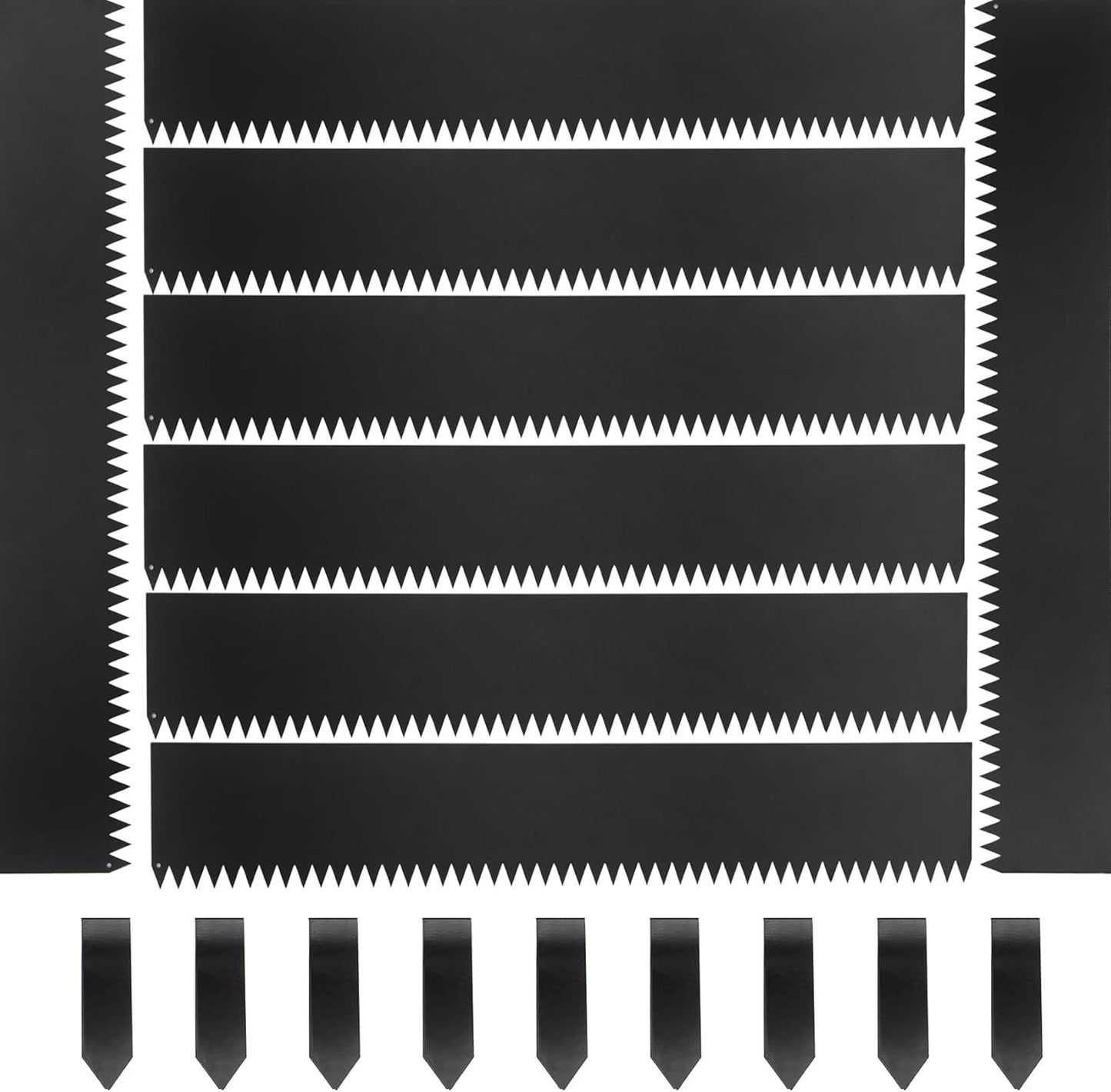 Steel Landscape Edging 40" Lx10 H,8pcs Metal Landscape Edging with 9 Stakes,27Ft Easy-to-Install Garden Edging for Flexible Bend,No-Dig Lawn Edging Border for Yard Pathway Forestry,Black