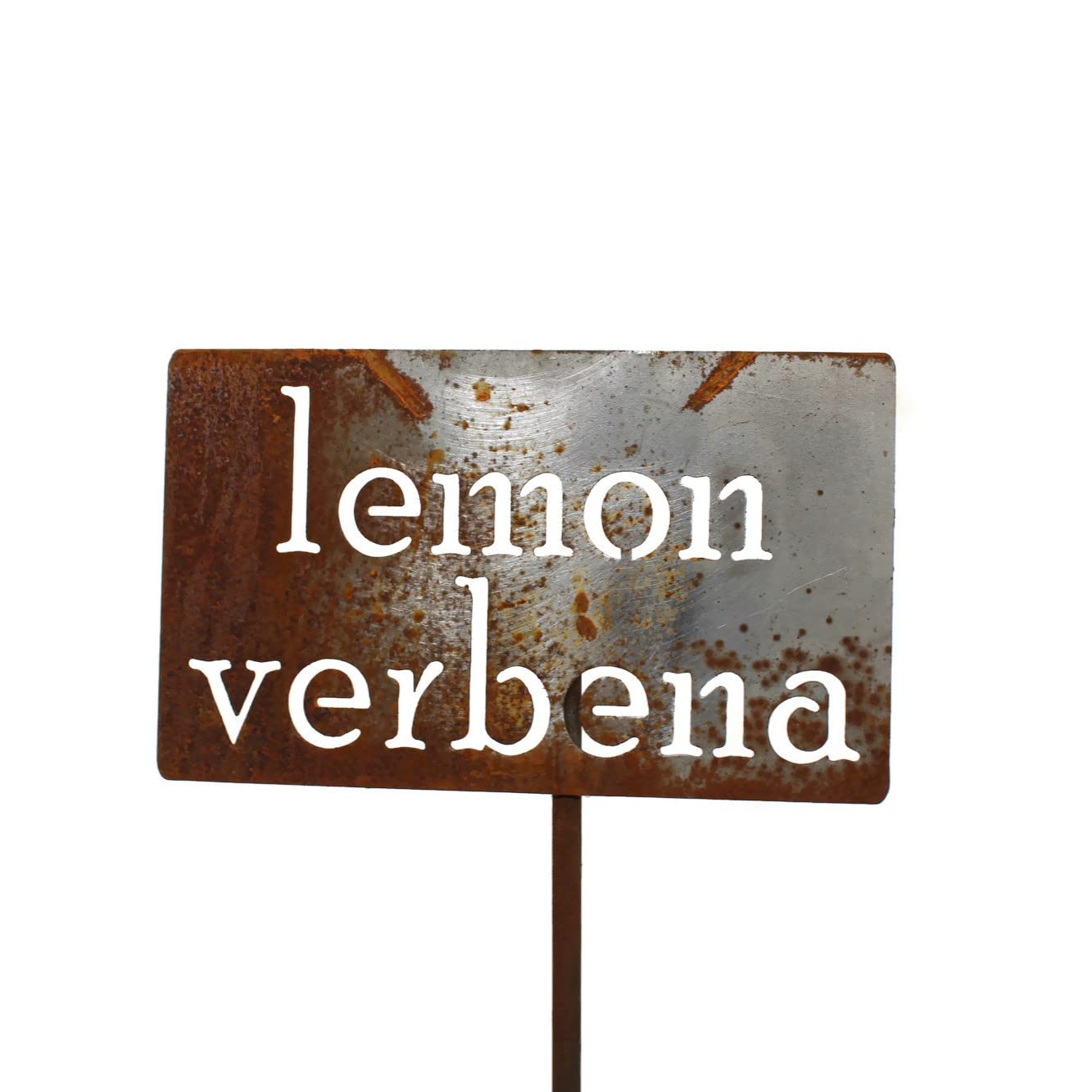 Classic Metal Garden Markers 19 Inches Tall (lemon verbena, Naturally Rusted)