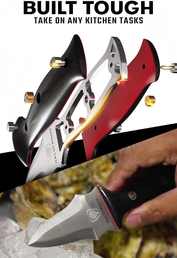 Dalstrong Professional Oyster Knife - 3.5 inch - Shogun Series Elite - Clam and Shellfish Shucking Knife - Japanese AUS-10V Super Steel - G10 Handle - Cooking Fish Kitchen Knife - Sheath Included