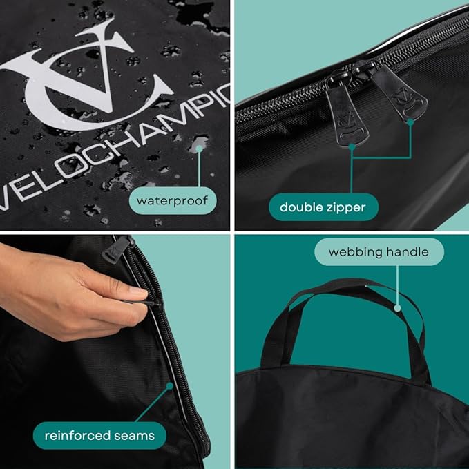 VeloChampion Waterproof Bicycle Wheel Case for 650b 700c Road Gravel & 26" Mountain Bike Wheels – Travel Bike Wheel Cover (1)