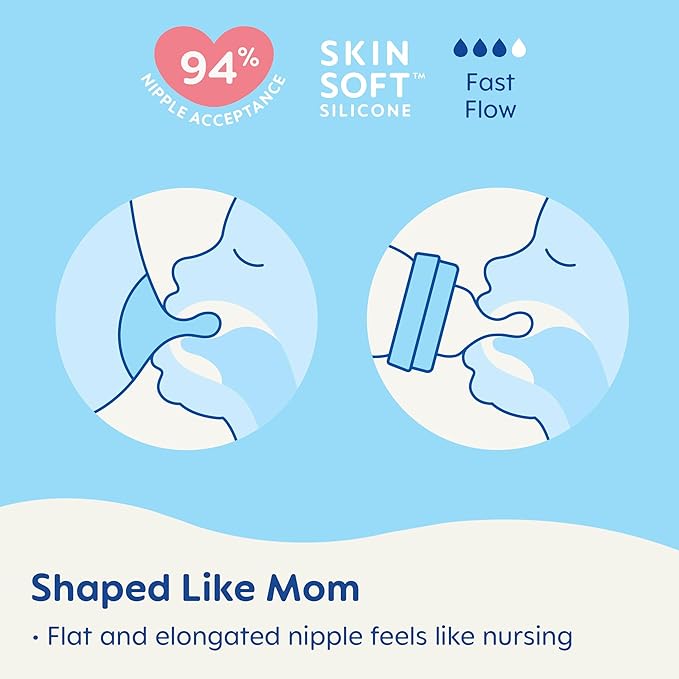 MAM Easy Active Baby Bottles 11 oz with Bonus Nipple, Fast Flow Skinsoft Silicone Nipple with Wide Neck Ergonomic Design, Easy to Hold, BPA-Free Bottles with Leak-Proof Caps for 4+ Months Baby, Girl
