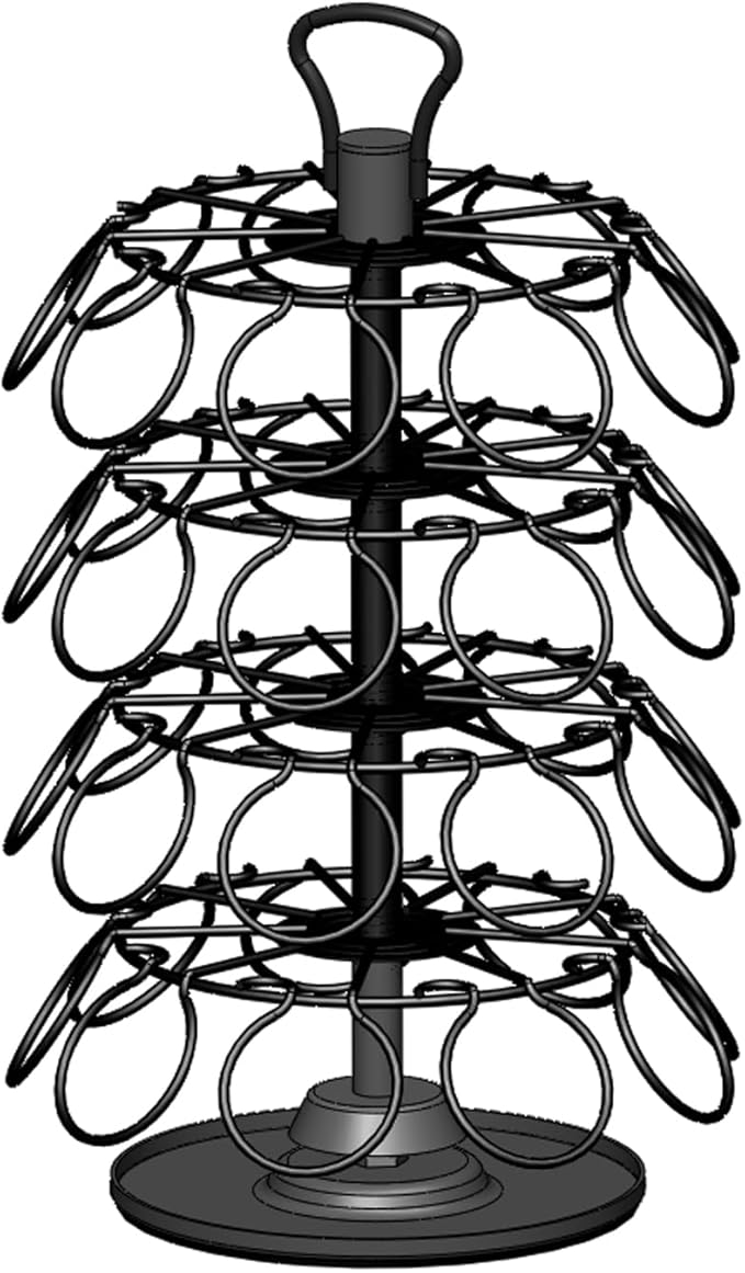 K Cup Holders,K Cup Holder, K Cups Holder,K Cup Carousel, Coffee Pods Holder Storage Organizer Stand (Glossy Black, 36 Pods Capacity K/D Design)