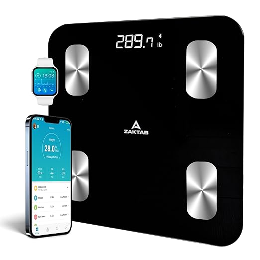 ZAKTAB Scale for Body Weight, Accurate Weight Scale with LCD Display, Capacity upto 400 lbs, Smart BMI Scale, High Accurac...