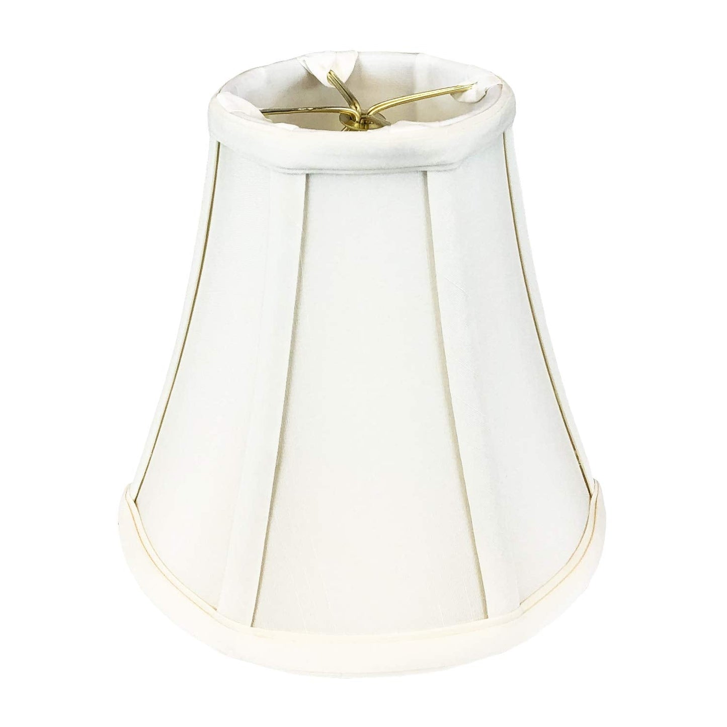Royal Designs, Inc. True Bell Lamp Shade, Faux Silk, Round Clip, 4in x 8in x 7.25in, White, Model BSO-704RC-8WH