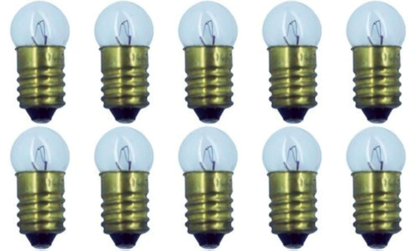 Cec Industries 1447 Bulbs, 18V 2.7W E10 Base, G-3.5 Shape, White, Box Of 10