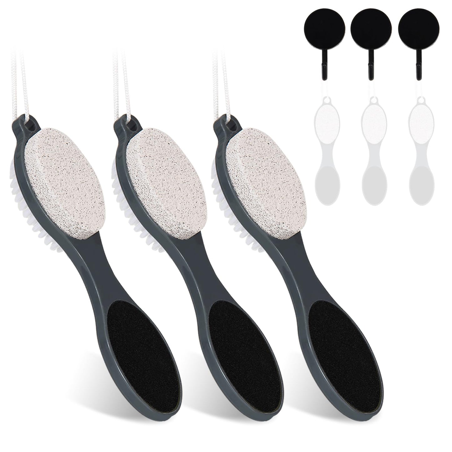 Yclin Foot File Callus Remover-3 Pcs 4 in 1 Foot Scrubber Dead Skin Remover for Feet,Pumice Stone, Foot Rasp and Sand Paper for