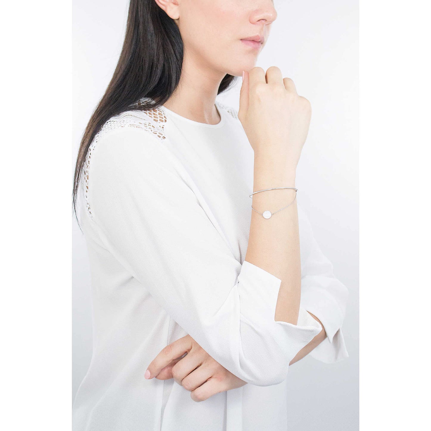 Swarovski Sublima Bangle Bracelet, Rhodium Finish, Clear Crystals