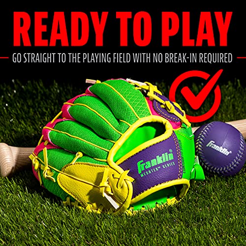 Franklin Sports Kids Baseball Glove + Foam Ball Sets - Meshtek Youth Teeball Gloves for Kids + Toddlers - Left + Right Han...