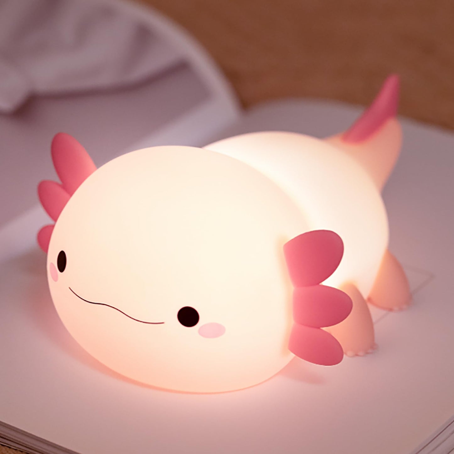 Axolotl Night Light  Cute Night Light For Kids  Animal Silicone Nursery Night Lamp  Timer Dimmable Rechargeable Led Nightlight  Soft Feeding Room Decor Bedside Lamp Gifts For Kids Girls Boys Women