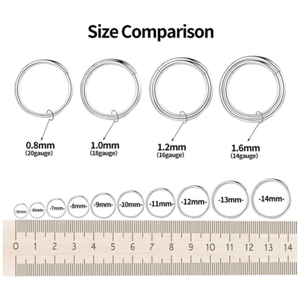 2pcs Pair 11mm Septum Ring Silver Nose Rings Hoop 16 Gauge Nose Hoop Helix Daith Tragus Hinged Segment Septum Clicker Lip Rings
