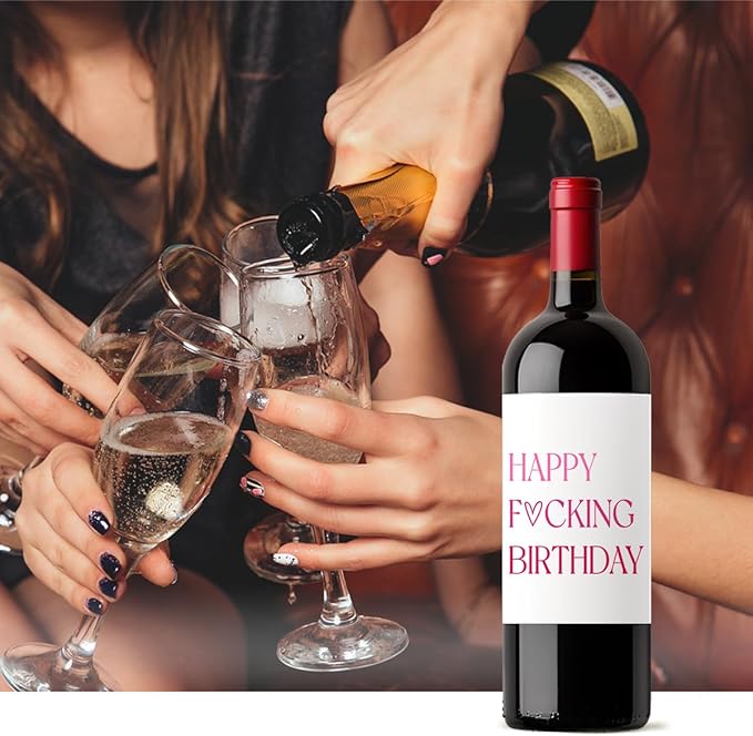 8 Pcs Birthday Wine Labels, Birthday Gifts for Women Her Him, Birthday Wine Bottle Stickers, Happy Birthday Party Decorations Gifts for Women Her Him, Happy Birthday Wine Bottle Labels