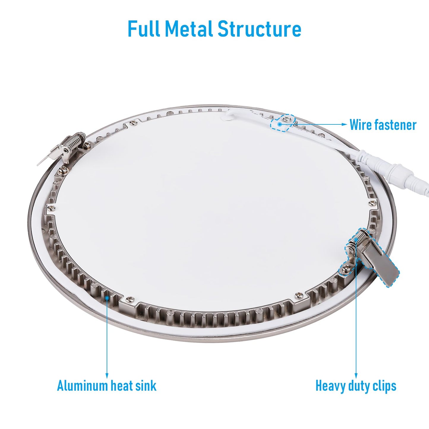 TORCHSTAR E-Lite Series 8 Inch Slim Recessed Lighting, 18W Dimmable, Daylight 5000K, Satin Nickel, Model XO1JDL-8D