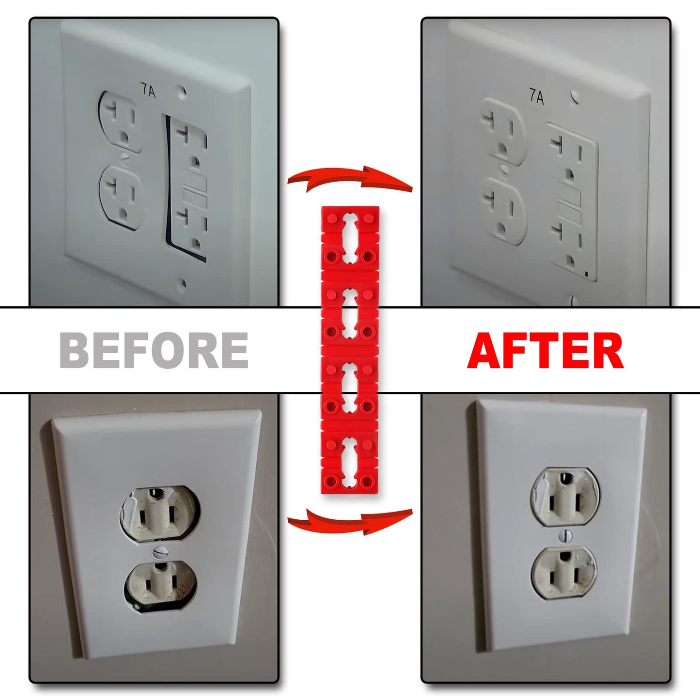 Outlet Spacers for Electrical Box, RonJea 96 PCS Switch and Receptacle Spacers for Loose Outlet Plug Fix, Electrical Extender Outlet Shims Light Switch Spacer