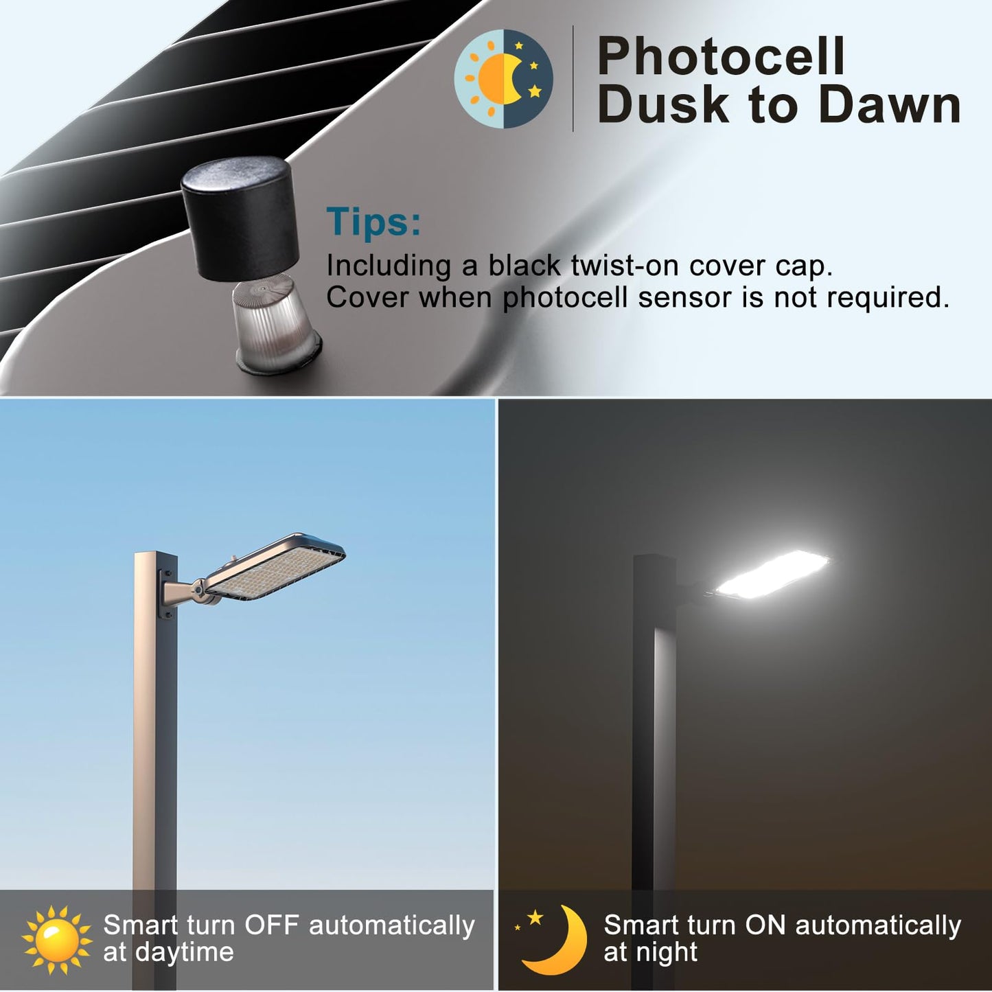 Lightdot 400W(486X1W) Led Parking Lot Light Adjustable Arm Mount Parking Lot Lighting (60000Lm Eqv 1600W Hps) Led Pole Lights Outdoor With Photocel(Height:30~50Ft)-3Pack