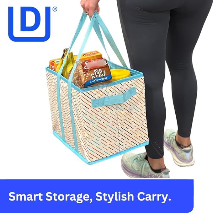 DURASACK Grocery Tote 3-Pack All-Purpose Collapsible Totes with Handles Kitchen Reusable Grocery Bags
