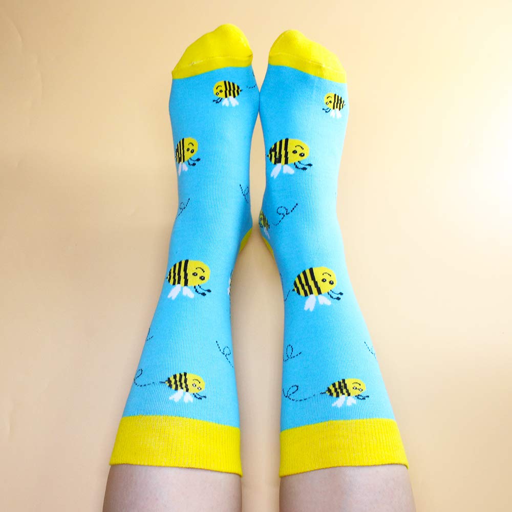 TOEJYJ Womens Socks size 9-11, Cute Funny Fun Crazy Cool Novelty Long Cotton Calf Crew Socks, Gift for Women Ladies Girls Teens
