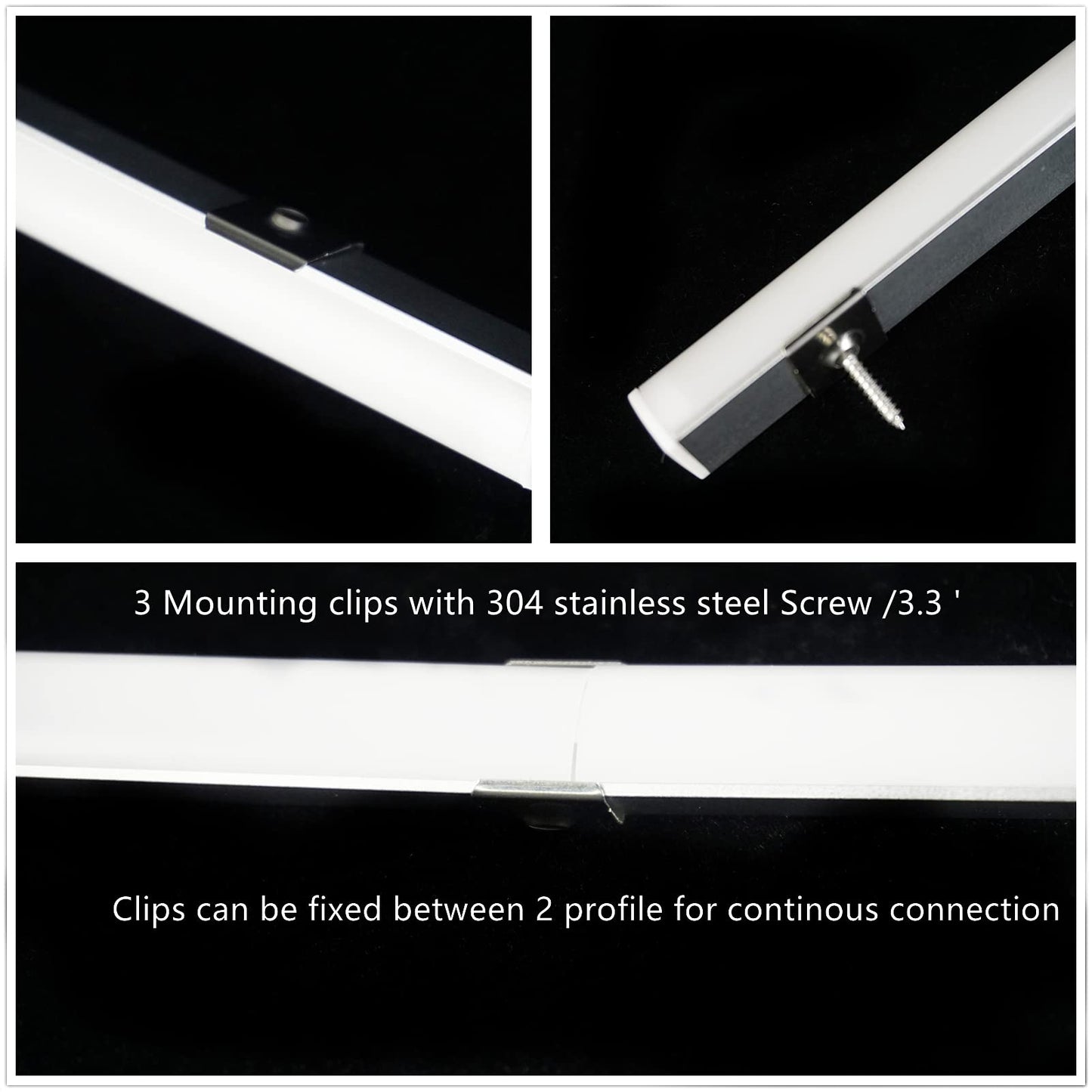 THMOOTHER 10-Pack 3.3FT 1Meter V Shape LED Strip Aluminum Channel Diffuser System, Extruded Alu Track Milky Cover with Corner Connector and Mounting Kit,Easy Cut and Installed Curved Lens Profile