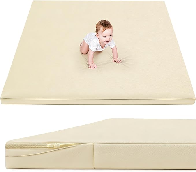 ILPEOD Waterproof Baby Play Mat for Floor 1.3"Thick Memory Foam 50*50 Cushion Playpen Playmat Tummy Time Crawling Mat Nurs...