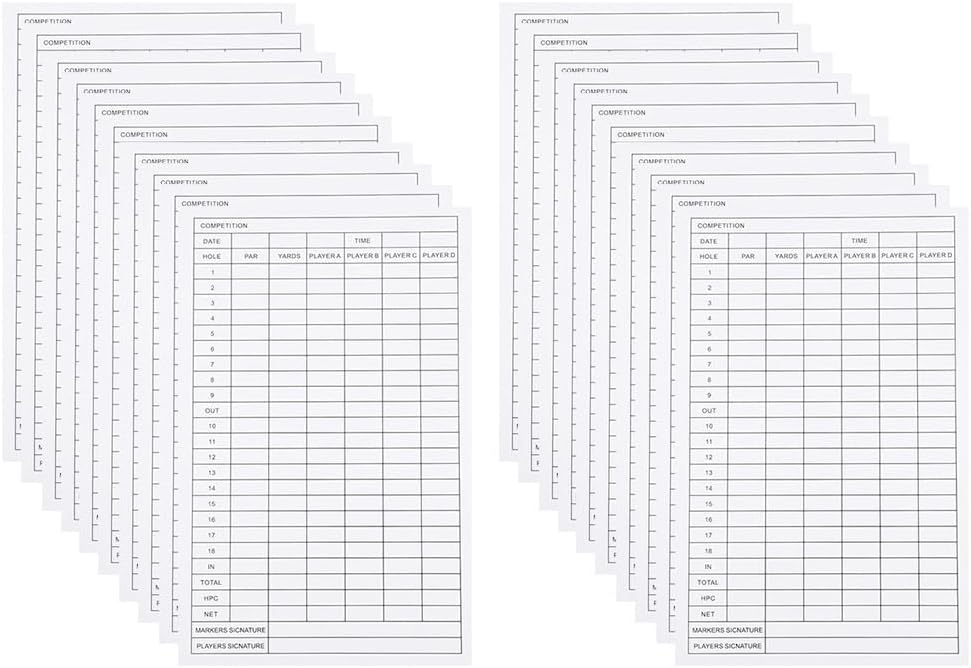 BESPORTBLE 40pcs Scorekeeper Accessory Pocket Score Scorecard Coated Outdoor Scorecards Competition Keeper, Notebook and Card Stats Paper Club Accessories Notebook, Golfs Disc Scorebook