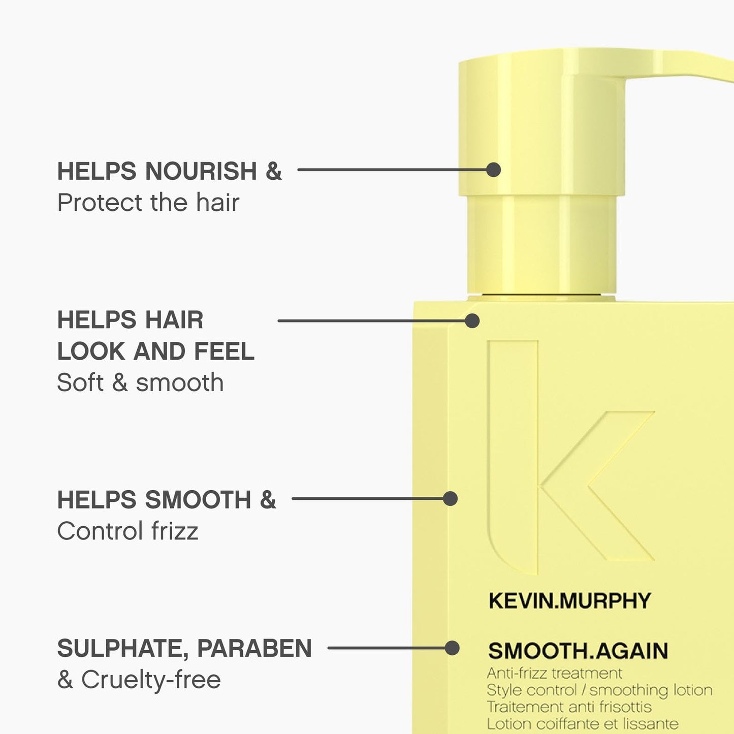 KEVIN.MURPHY SMOOTH.AGAIN - Smoothing, Leave-In Conditioner - For Thick, Coarse & Unruly Hair - Anti-Frizz Hair Treatment - Styl