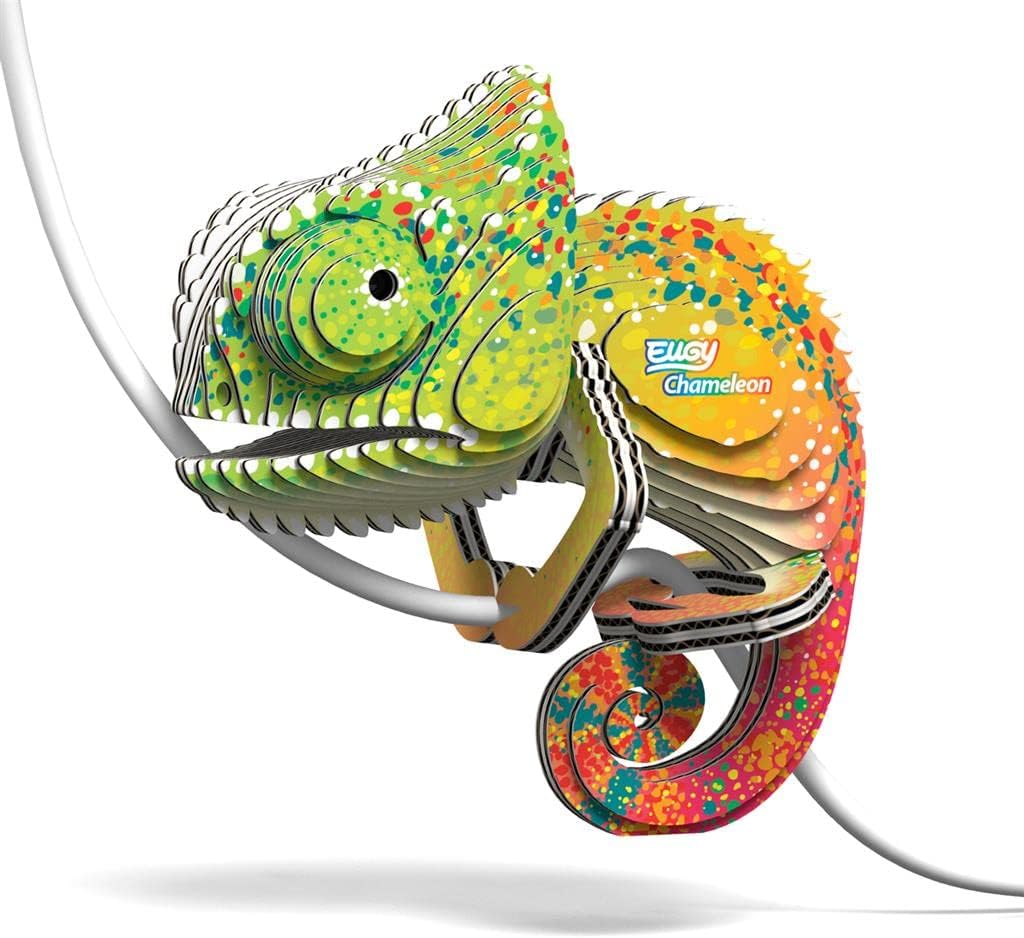 Eugy Chameleon 3D Puzzle, 31 Piece Eco-Friendly Educational Toy Puzzles for Boys, Girls & Kids Ages 6+