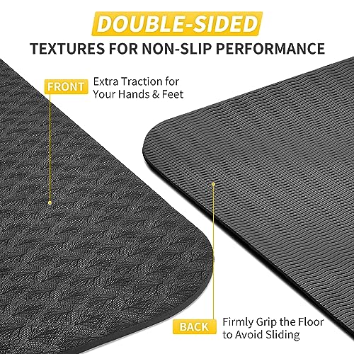 CAMBIVO Yoga Mat for Women Men Kids, 1/3 & 1/4 & 2/5 Inch Extra Thick Yoga Mat Non Slip, 72" x 24" TPE Yoga Mats, Workout ...