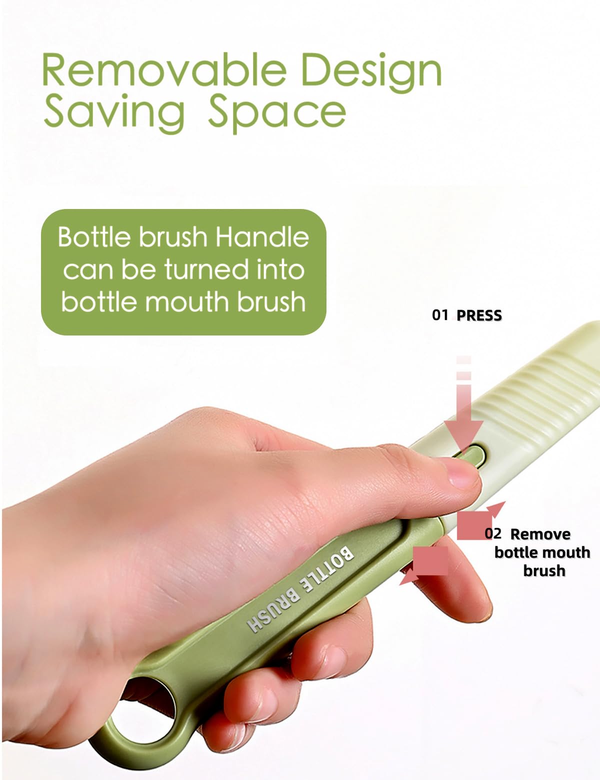 BOVELLA Baby Bottle Brush Set-Travel Bottle Cleaner Kit with Silicone Brush,Drying Rack,Nipple Brush,Straw Brush,Bottle Mouth Brush,Storage Box-6 in 1 Portable Bottle Washing Kit for Home and Travel